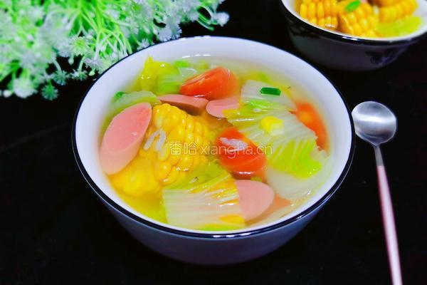 白菜玉米清脂养颜汤的做法图解8