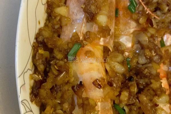 蒜泥粉丝开背竹节虾的做法图解5