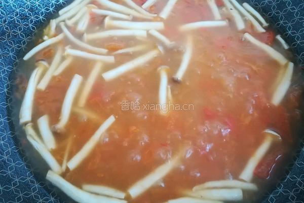 番茄蟹味菇蛋汤的做法图解3