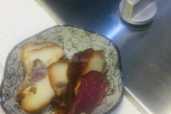 儿菜（抱子芥）炒腊肉的做法图解2