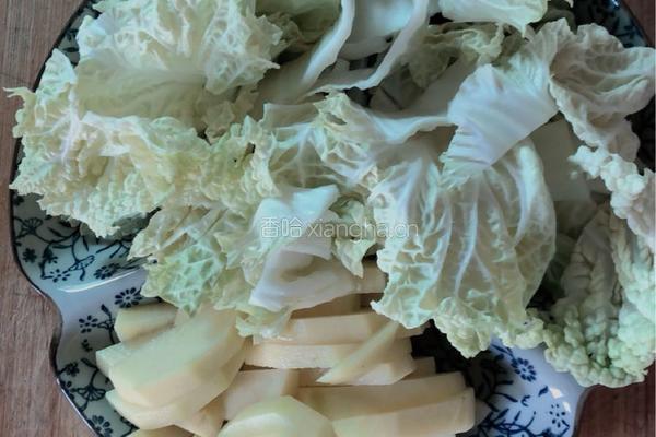 猪肉白菜土豆炖粉条的做法图解2