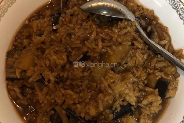 土豆茄子焖饭的做法图解3