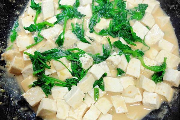 蟹黄豌豆苗豆腐汤的做法图解15