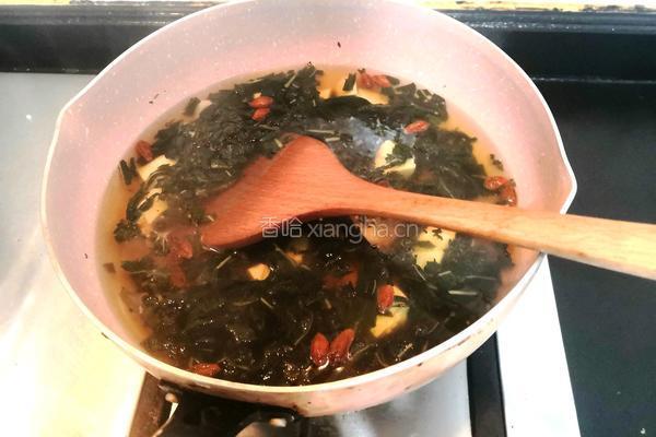 芝麻叶枸杞豆腐汤的做法图解13