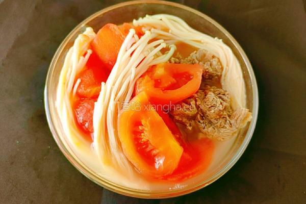 金针菇番茄椰汁牛骨汤的做法图解15