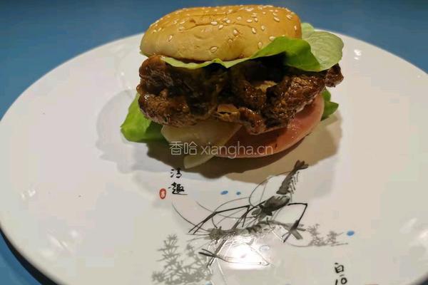 豪华牛排干酪三酱有机食蔬汉堡的做法图解12