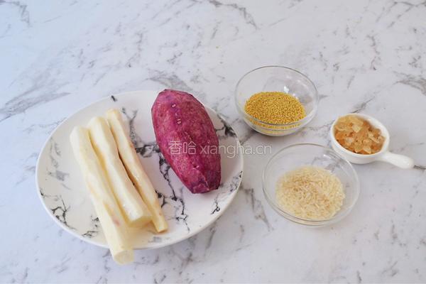 山药紫薯小米粥的做法图解1