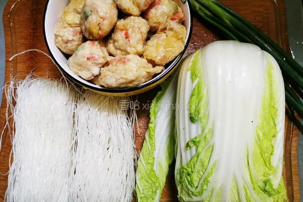 粉丝白菜丸子煲的做法图解1