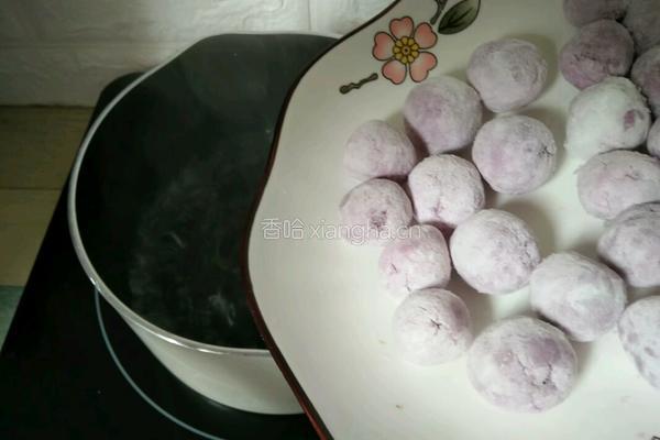 奶香紫薯汤圆的做法图解6