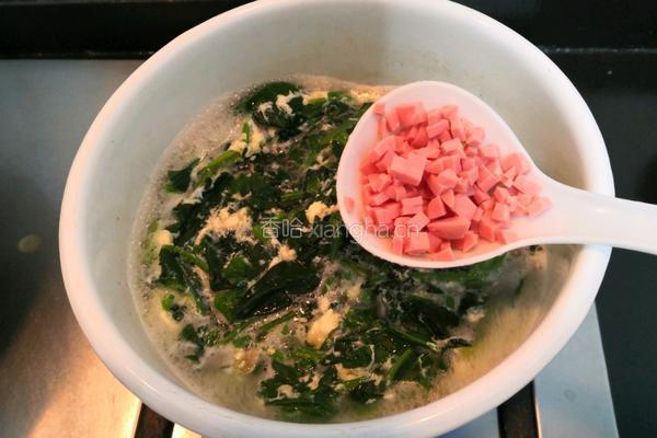 菠菜火腿鸡蛋汤的做法图解13