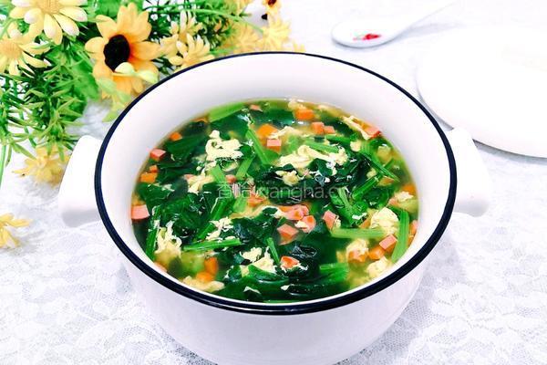 菠菜火腿鸡蛋汤的做法图解15