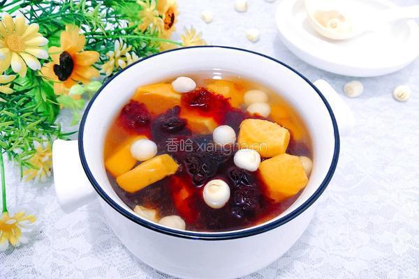 莲子桃胶红薯汤的做法图解12
