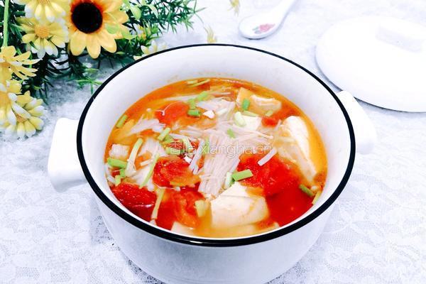 番茄金针菇豆腐汤的做法图解19