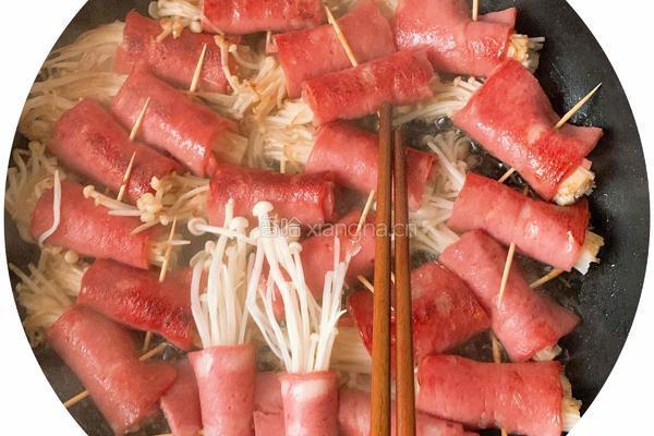培根金针菇卷的做法图解1