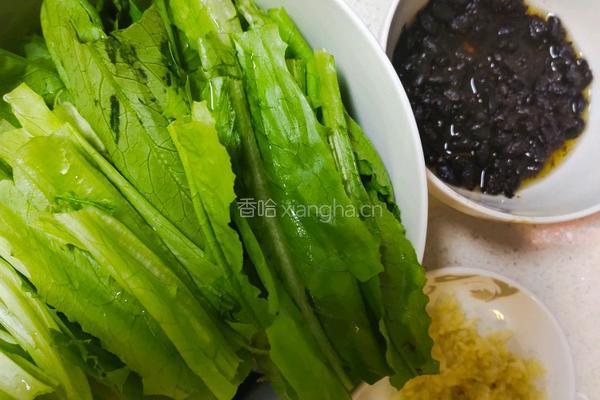 蒜蓉豆豉油麦菜的做法图解1