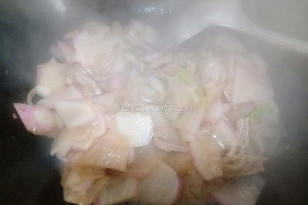 猪肉炒水萝卜的做法图解6