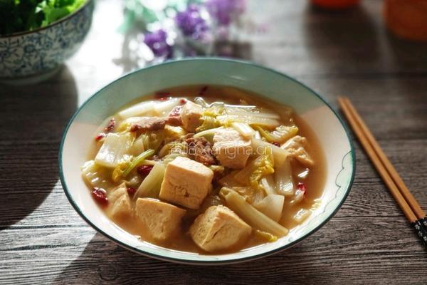 娃娃菜炖冻豆腐的做法图解11