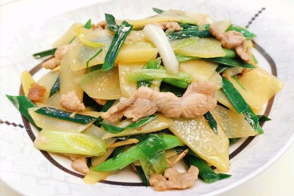 蒜苗土豆炒肉片的做法图解8