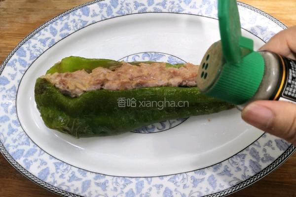 烤箱版•青椒酿肉的做法图解14