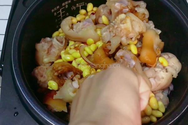 不用一滴油一滴水，做出来的懒人版猪蹄炖黄豆的做法图解10