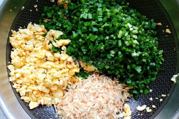 韭菜鸡蛋虾米饺子的做法图解4