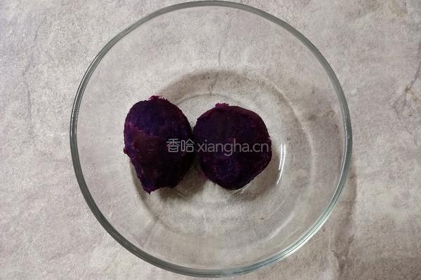 芝麻紫薯球的做法图解2