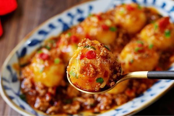 团团圆圆肉末土豆球的做法图解14