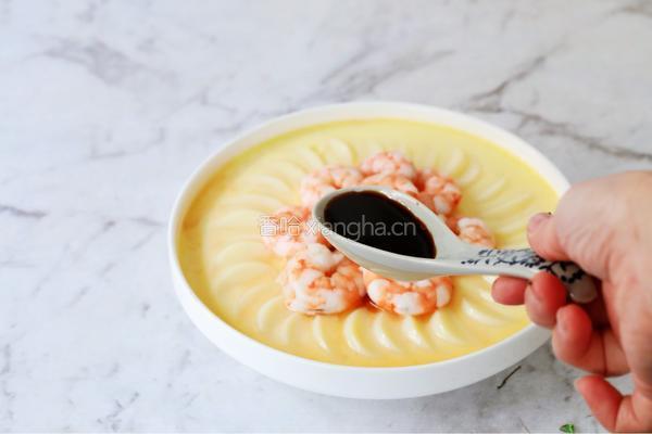 鸡蛋豆腐蒸虾仁的做法图解12