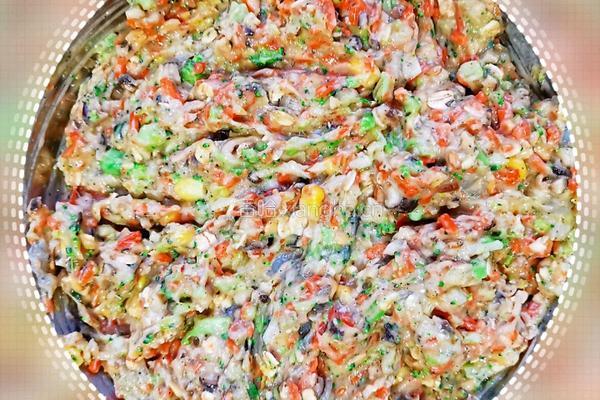 低脂低卡高蛋白的虾仁鸡胸肉燕麦蔬菜饼的做法图解4