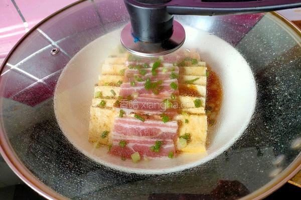 五花咸肉蒸老豆腐的做法图解12