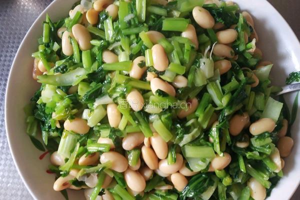 芥菜炒豆的做法图解4
