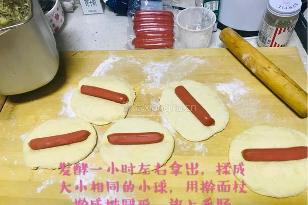 香肠芝士面包的做法图解2