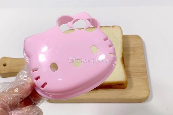 超萌超可爱的hellokitty三明治的做法图解5