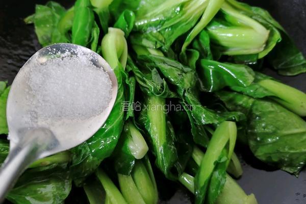 油菜炒虾仁的做法图解9