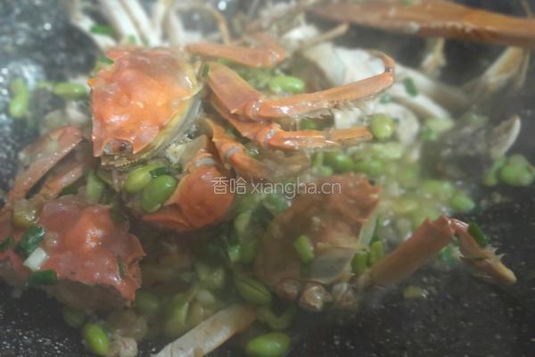 毛豆炒螃蟹的做法图解12