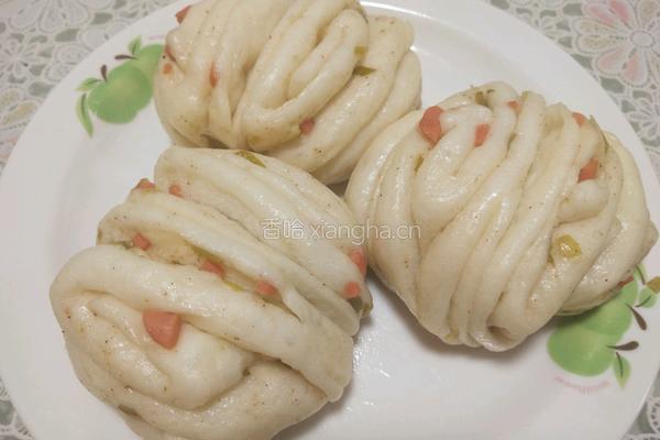葱香火腿花卷的做法图解15