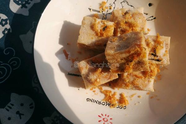 芝士咸蛋黄海苔肉松雪花酥的做法图解11