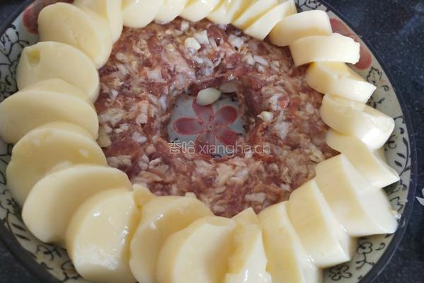 玉子豆腐蒸肉的做法图解4