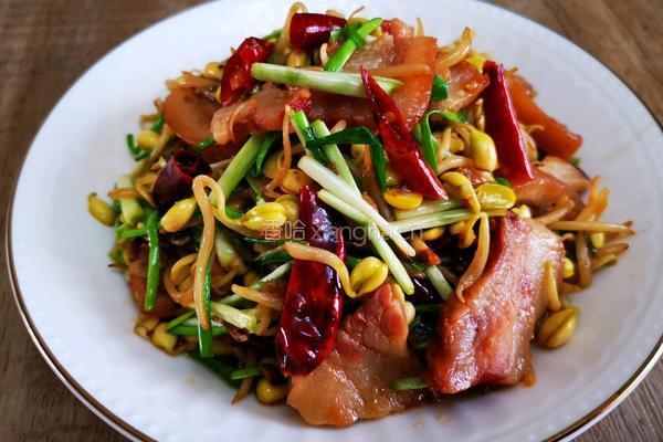 猪头肉炒黄豆芽的做法图解7