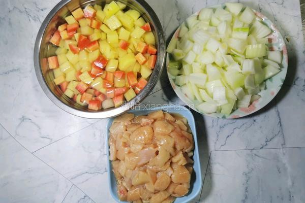 咖喱鸡肉便当的做法图解2