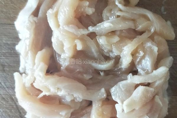 肉丝蒜黄的做法图解2