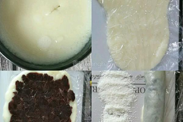 椰蓉豆沙糯米卷的做法图解2