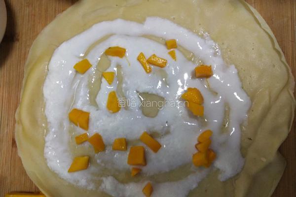 电饼铛自制酸奶芒果毛巾卷的做法图解9