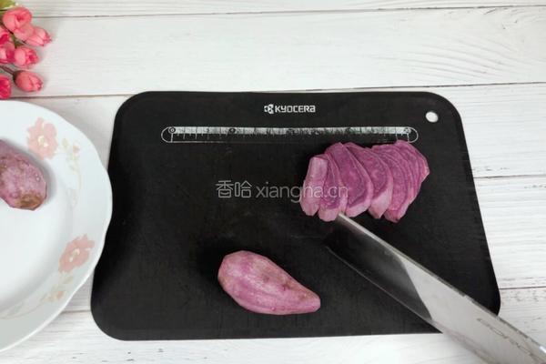 红枣酸奶紫薯发糕的做法图解1