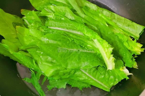 白灼油麦菜的做法图解3