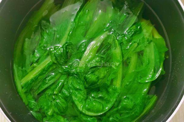 白灼油麦菜的做法图解5