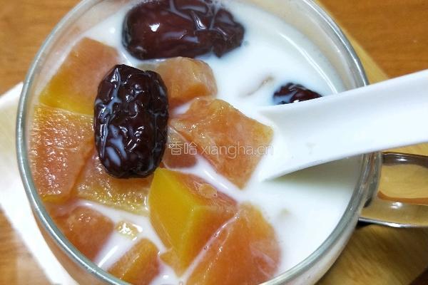 木瓜炖牛奶的做法图解9