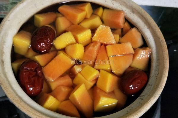 木瓜炖牛奶的做法图解5
