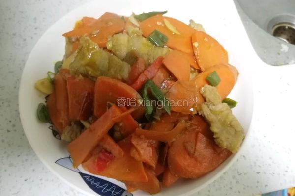 胡萝卜炒肉的做法图解4