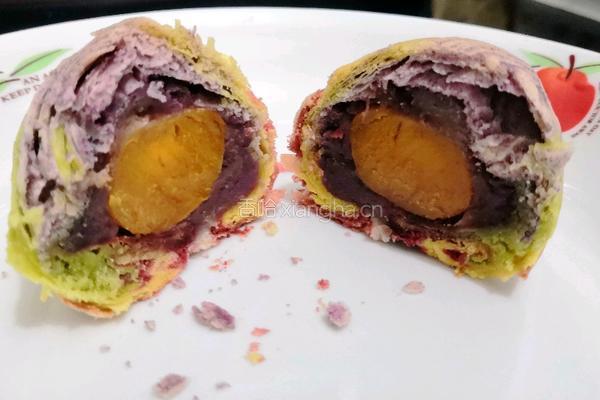 彩虹芋泥蛋黄酥的做法图解22